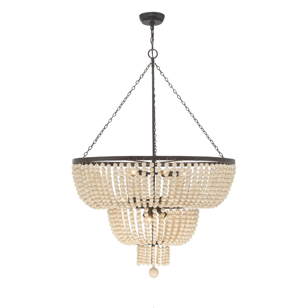 Crystorama Rylee 32'' Chandelier in Forged Bronze - Front View