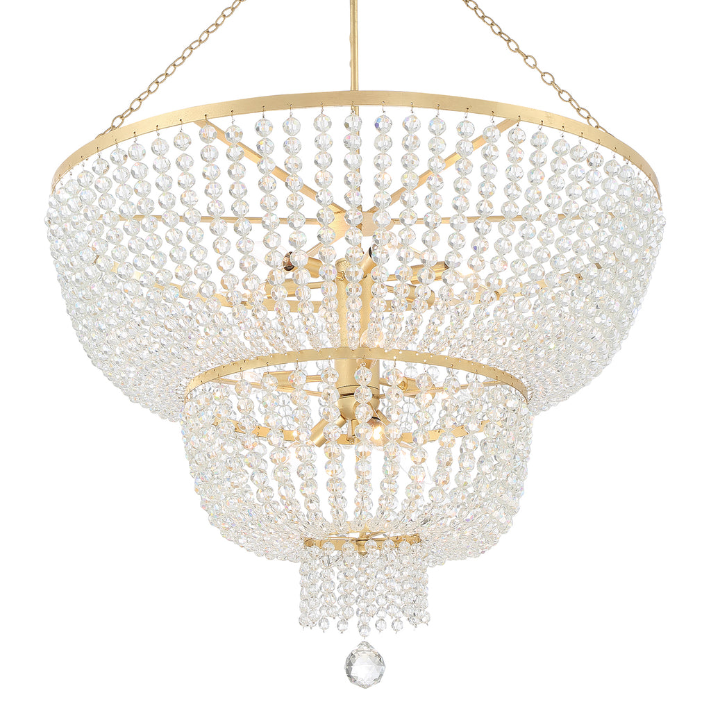 Crystorama Rylee 32'' Chandelier in Antique Gold - Additional View