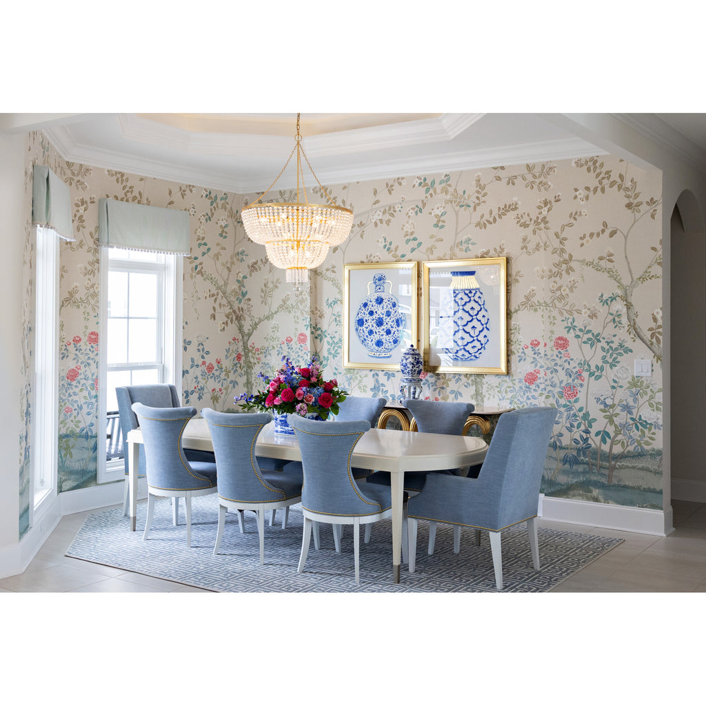 Crystorama Rylee 32'' Chandelier in Antique Gold - Lifestyle View