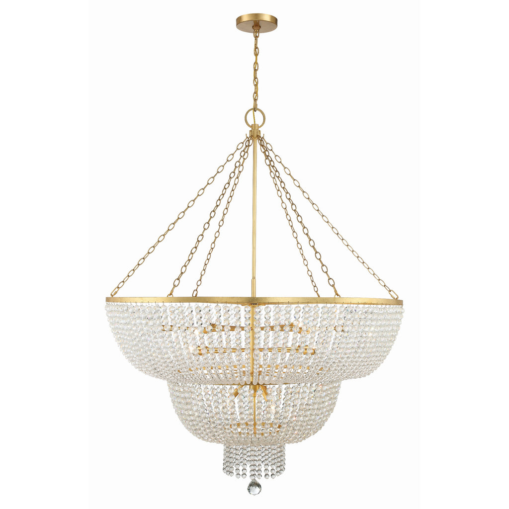 Crystorama Rylee 48.5'' Chandelier in Antique Gold - Front View