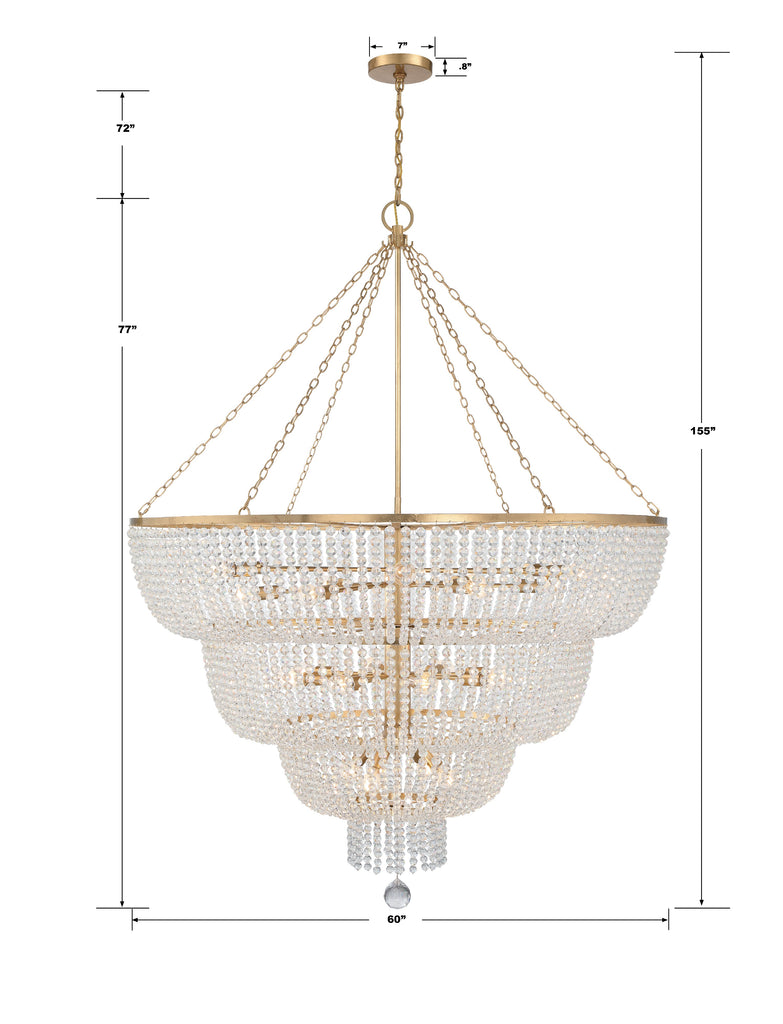 618-GA Rylee 24 Light Chandelier | Dimensions Image