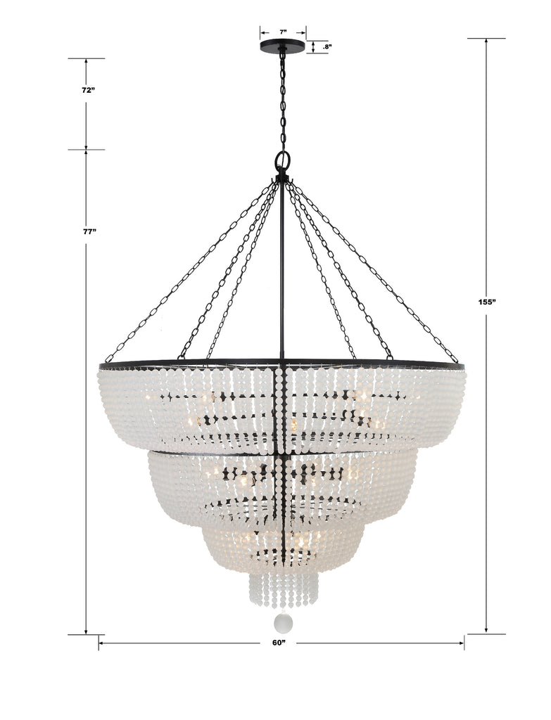 618-MK Rylee 24 Light Chandelier | Dimensions Image