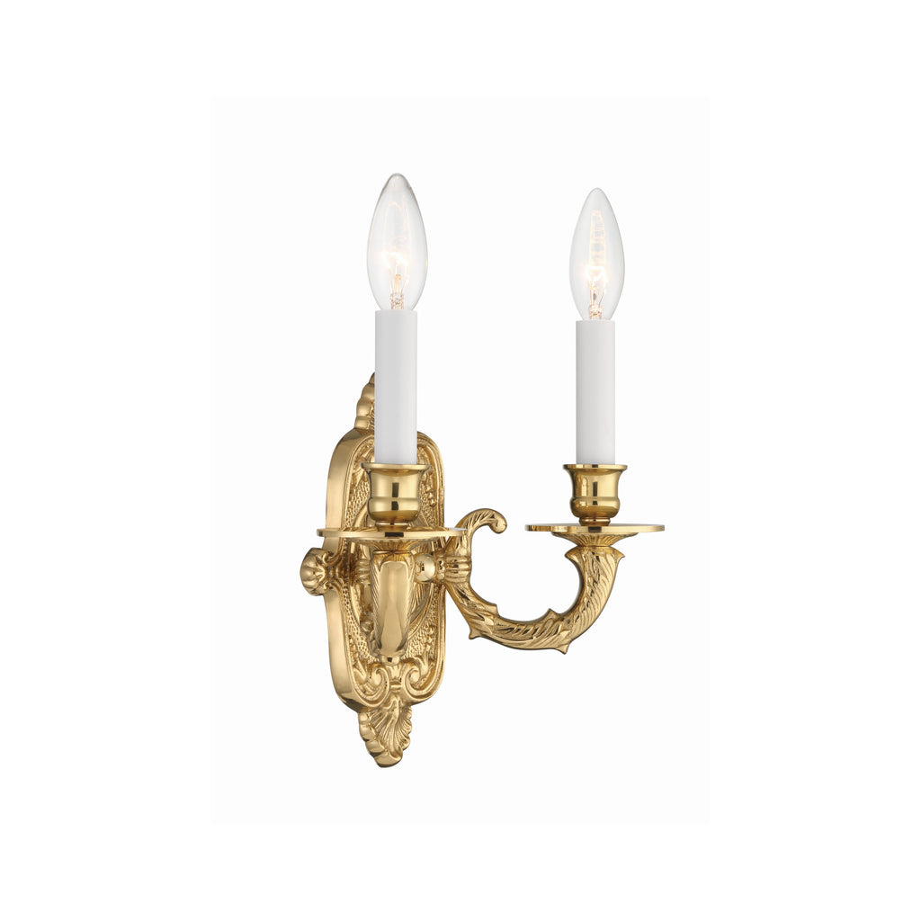Crystorama Marlowe 10'' Sconce in Polished Brass - Additional View