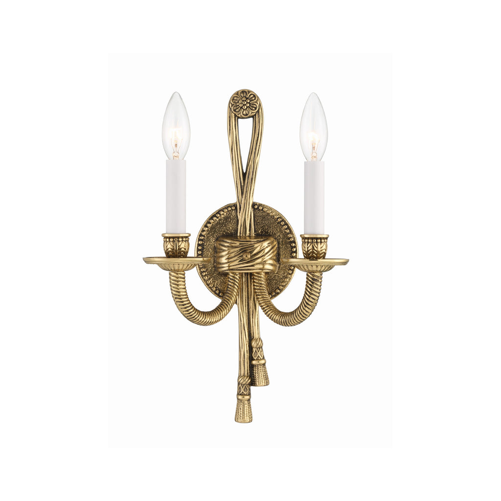 Crystorama Lexsi 8'' Sconce in Olde Brass - Front View
