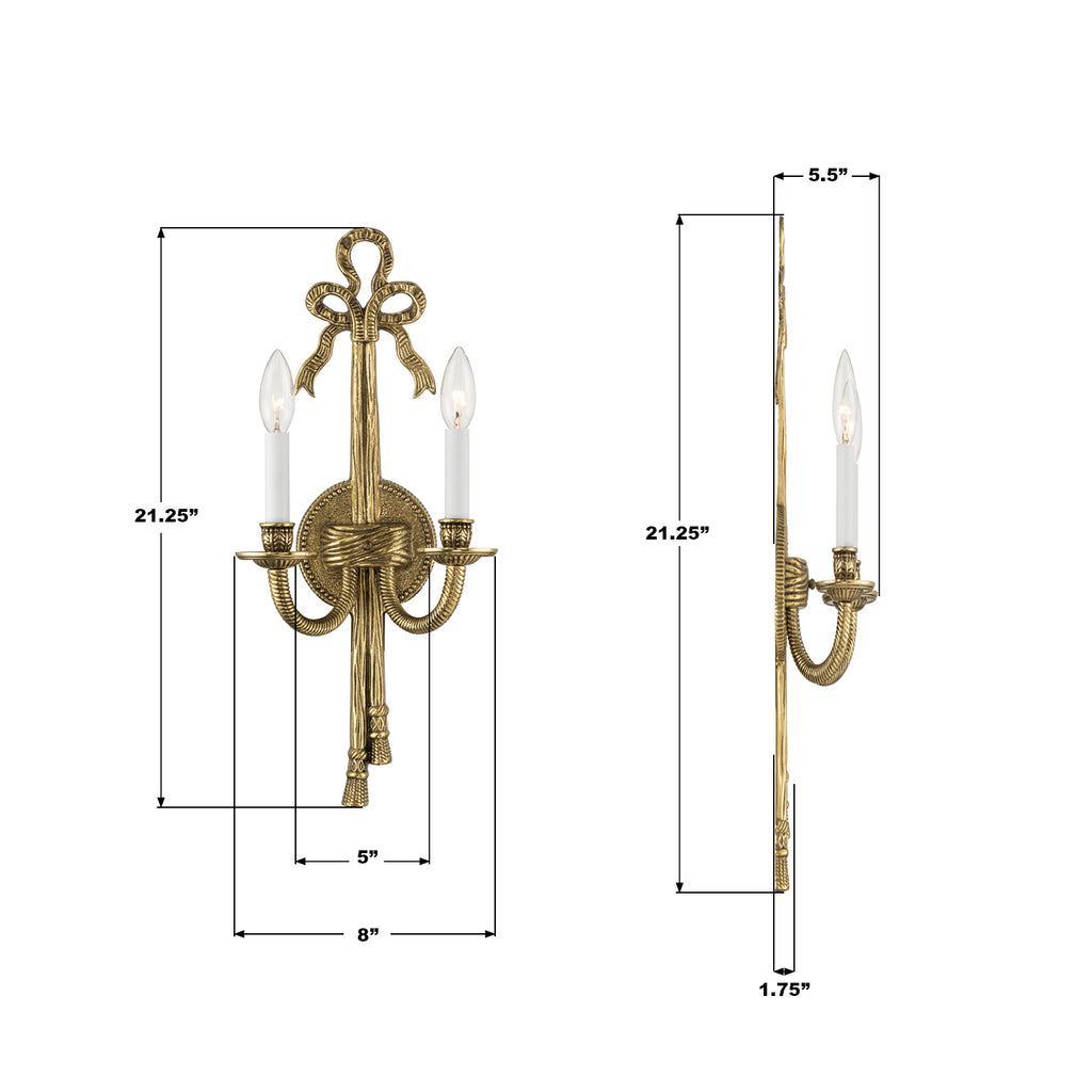 658-OB Lexsi 8'' Sconce | Dimensions Image