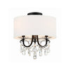 Crystorama Othello 14'' Semi Flush Mount in Matte Black - Front View