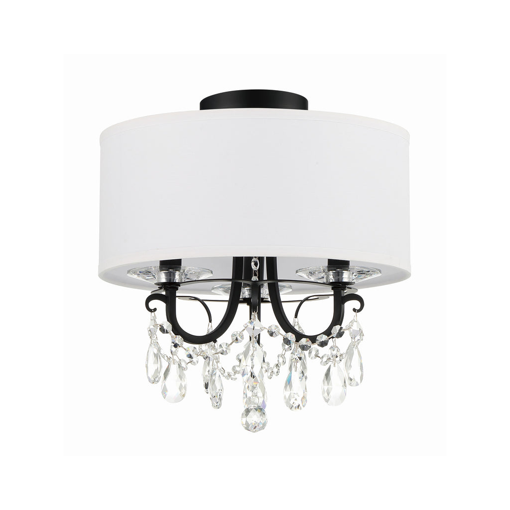 Crystorama Othello 14'' Semi Flush Mount in Matte Black - Additional View