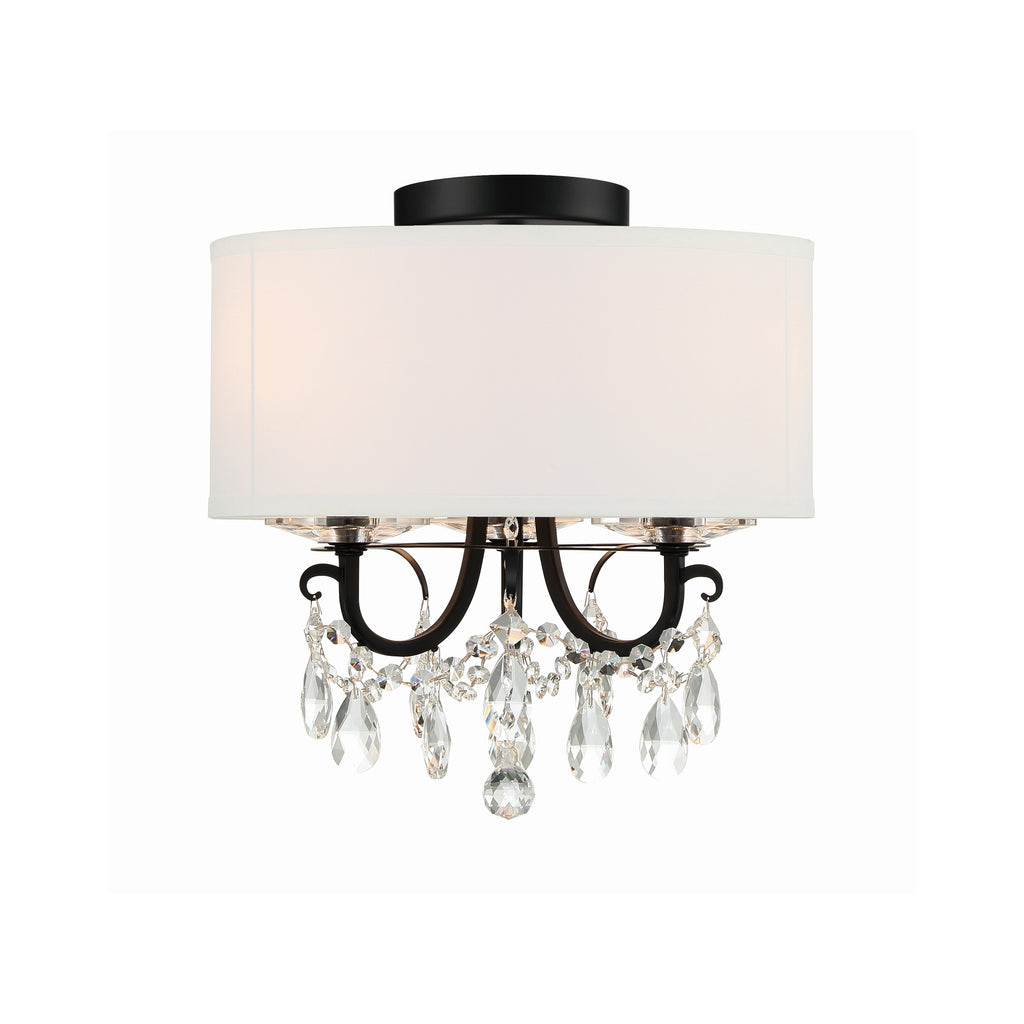 Crystorama Othello 14'' Semi Flush Mount in Matte Black - Additional View