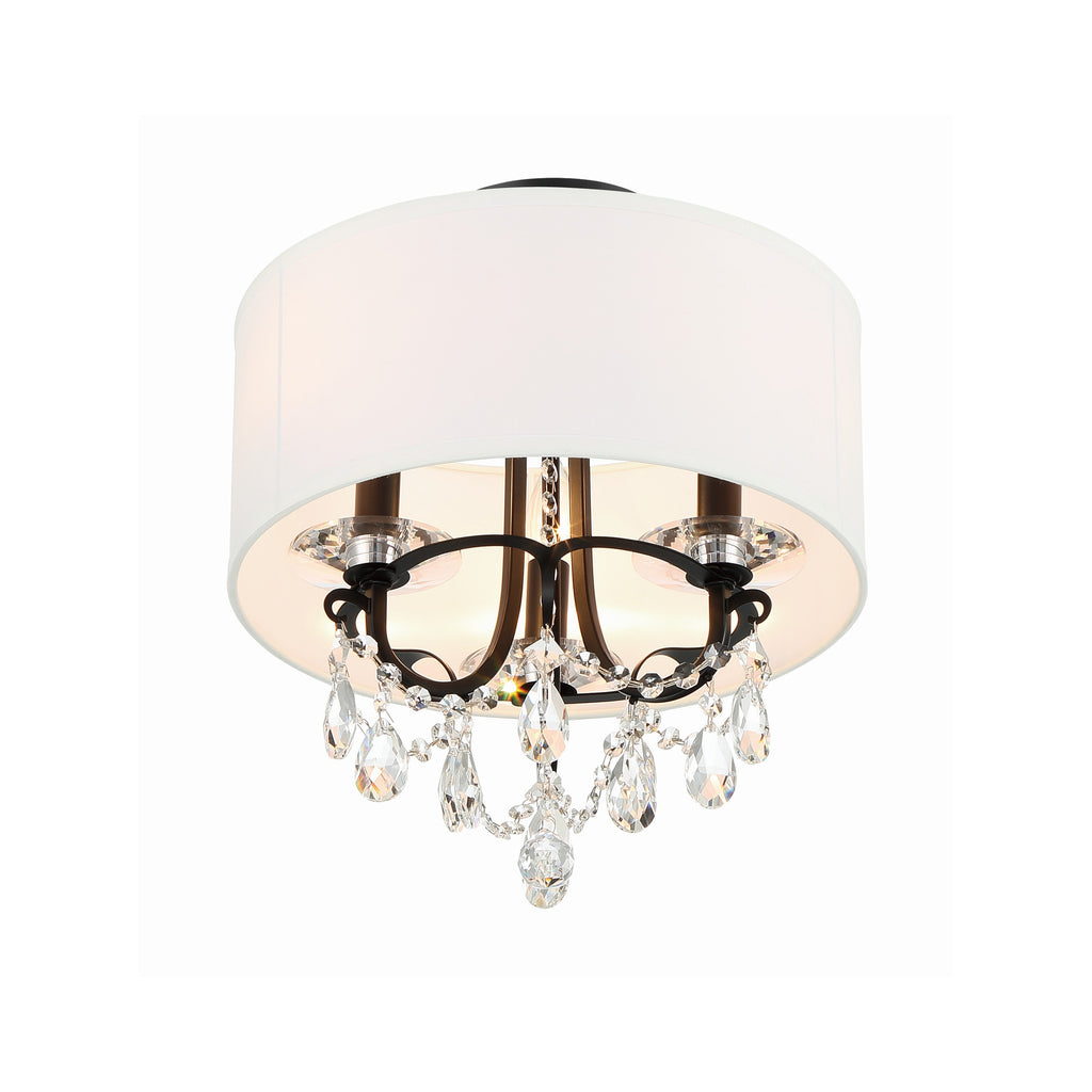 Crystorama Othello 14'' Semi Flush Mount in Matte Black - Additional View
