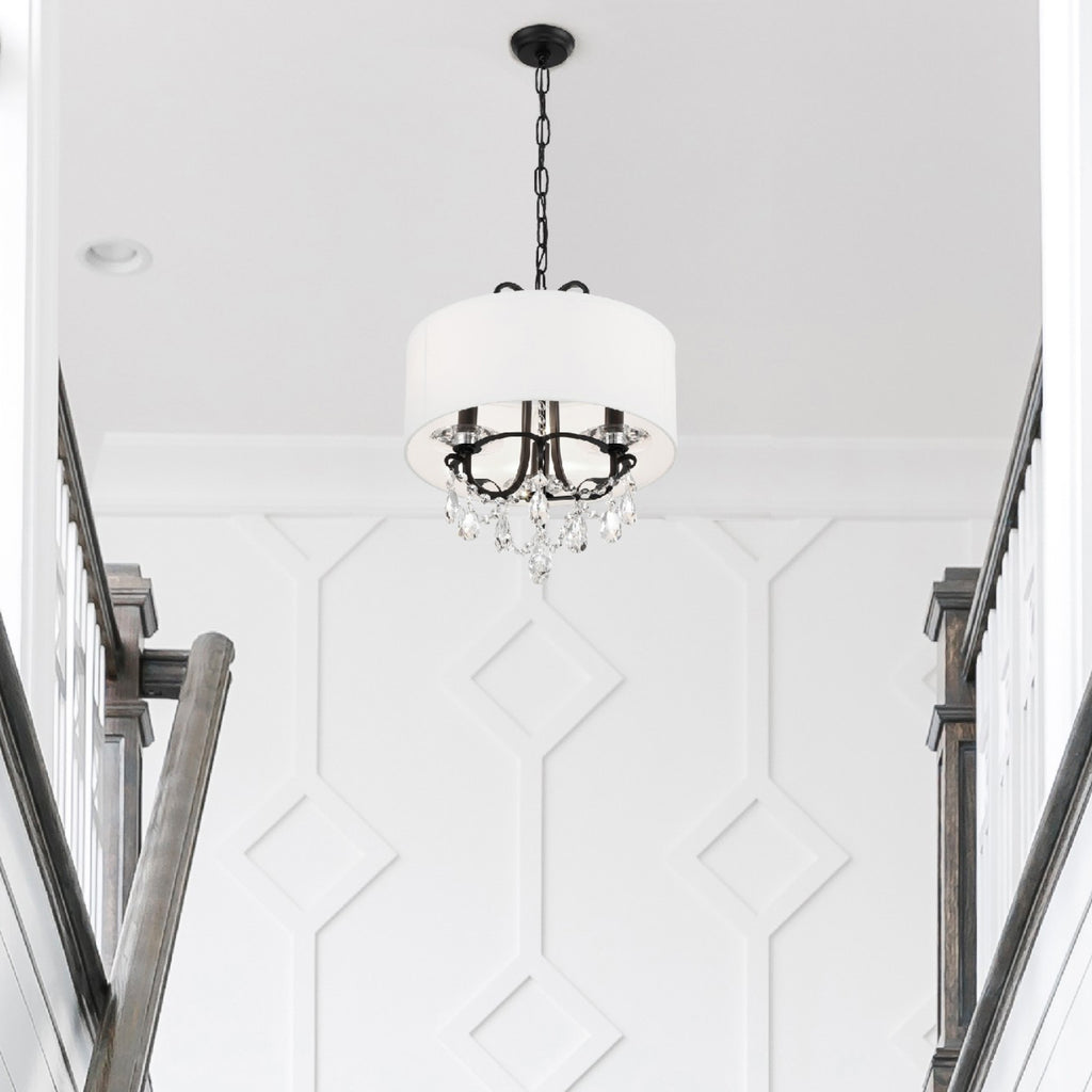Crystorama Othello 14'' Chandelier in Matte Black - Lifestyle View