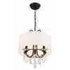 Crystorama Othello 14'' Chandelier in Matte Black - Front View