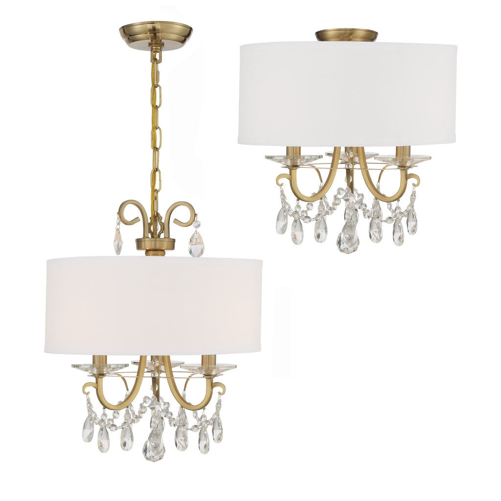 Crystorama Othello 14'' Semi Flush Mount in Vibrant Gold - Additional View