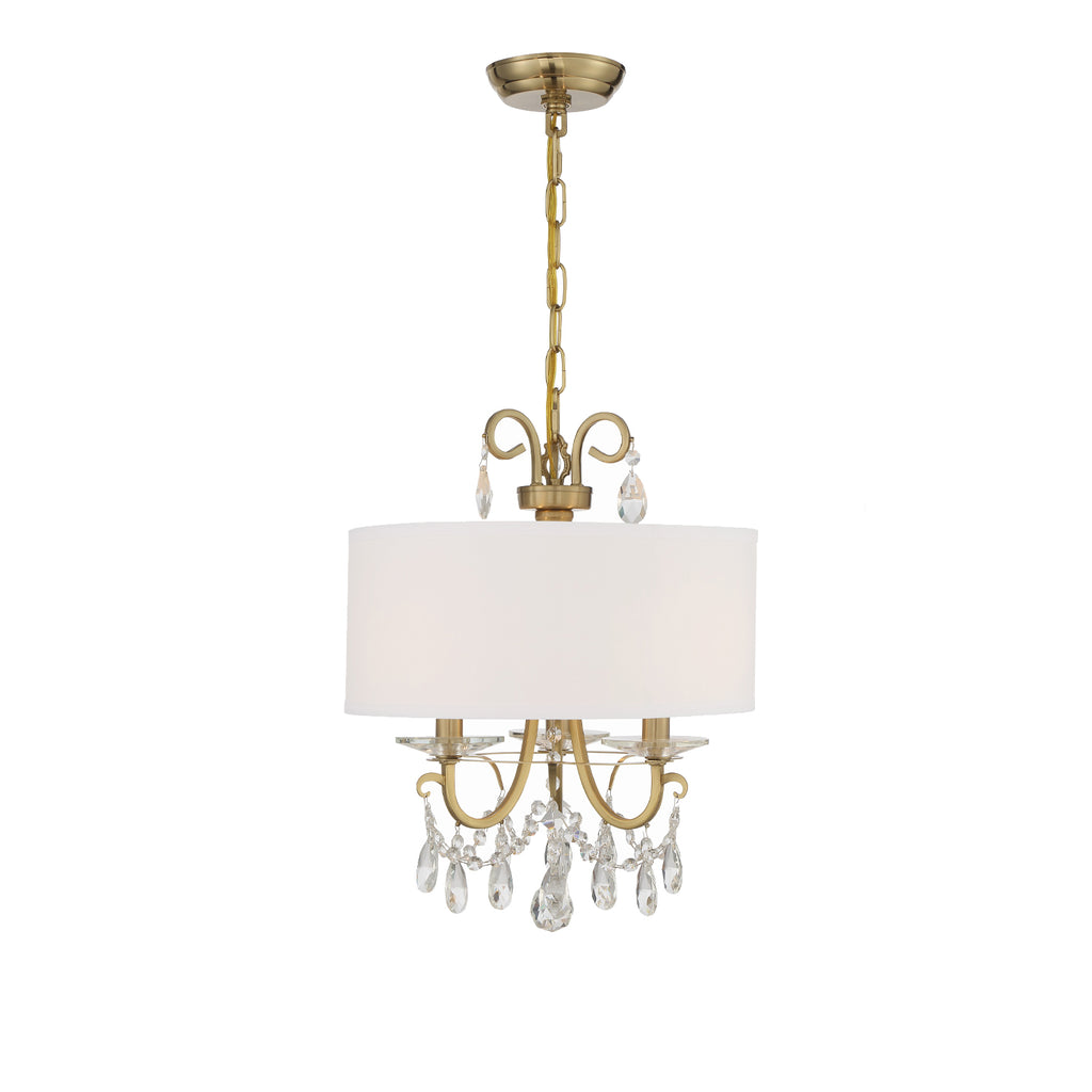Crystorama Othello 14'' Chandelier in Vibrant Gold - Front View