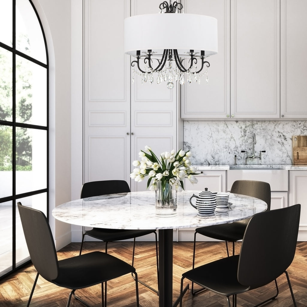 Crystorama Othello 24'' Chandelier in Matte Black - Lifestyle View