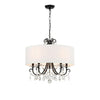 Crystorama Othello 24'' Chandelier in Matte Black - Front View
