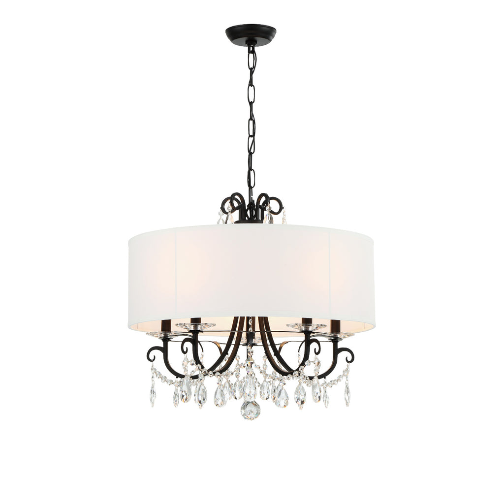 Crystorama Othello 24'' Chandelier in Matte Black - Front View
