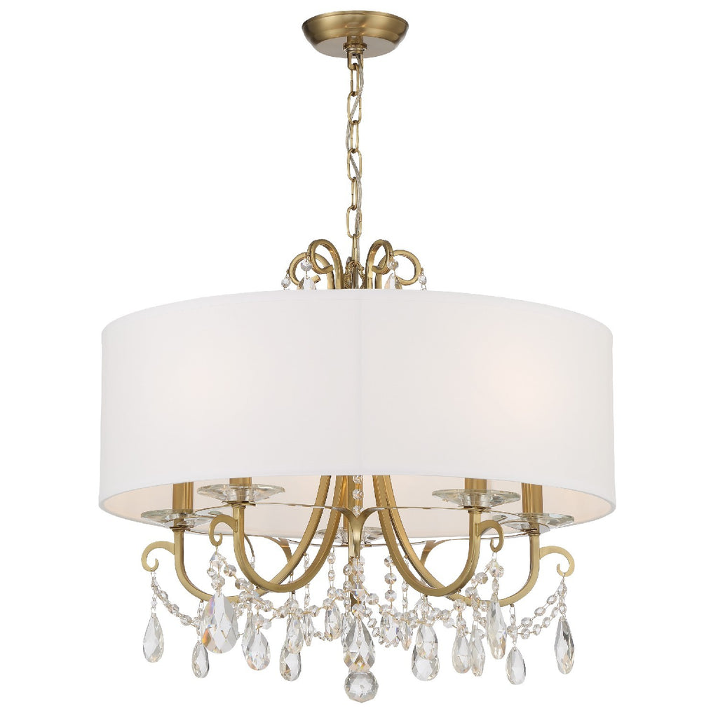 Crystorama Othello 24'' Chandelier in Vibrant Gold - Front View