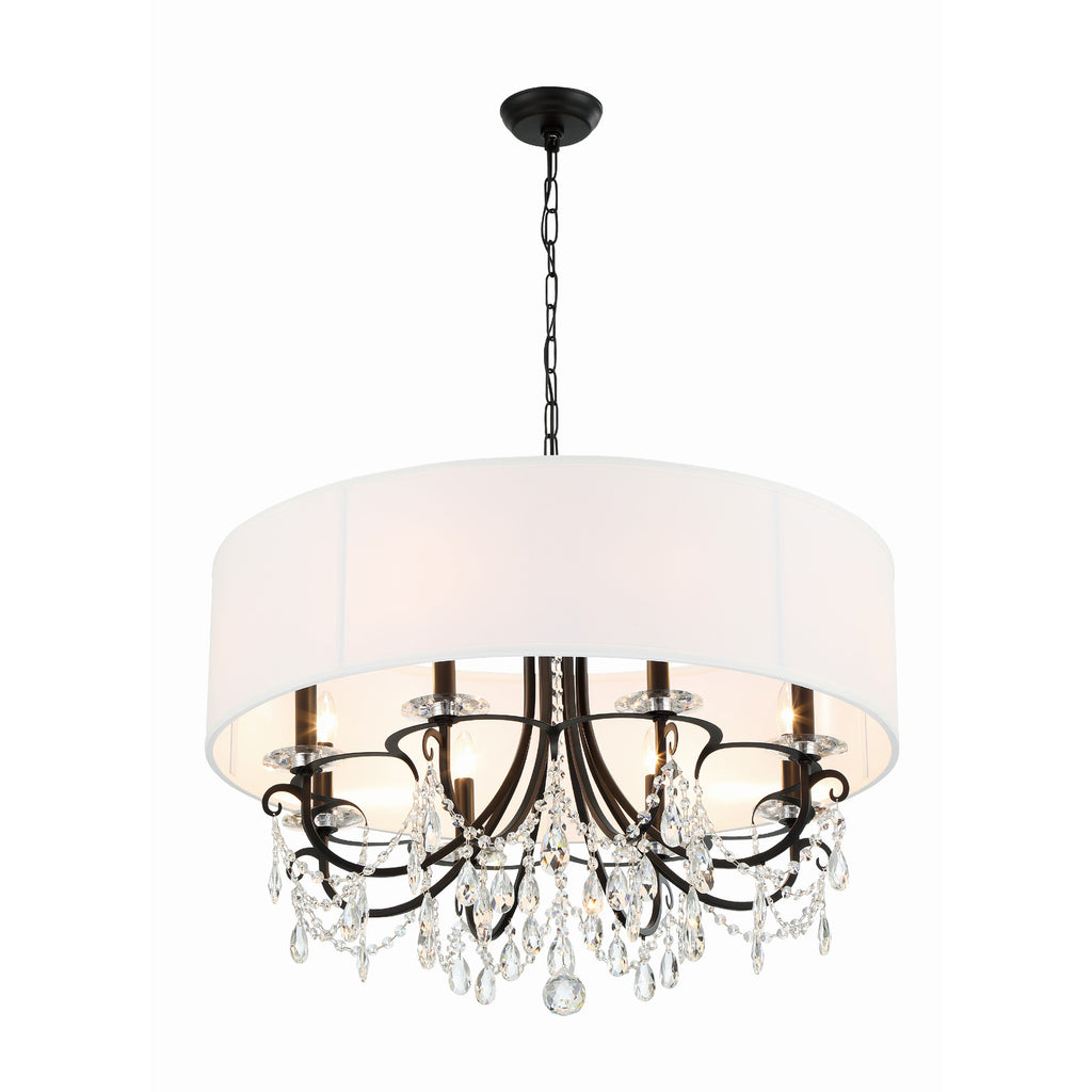 Crystorama Othello 32'' Chandelier in Matte Black - Front View