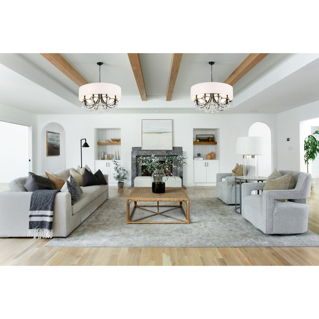 Crystorama Othello 32'' Chandelier in Matte Black - Lifestyle View