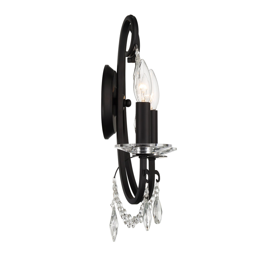 Crystorama-OPEN-BOX Othello 2 Light Sconce in Matte Black - Additional View