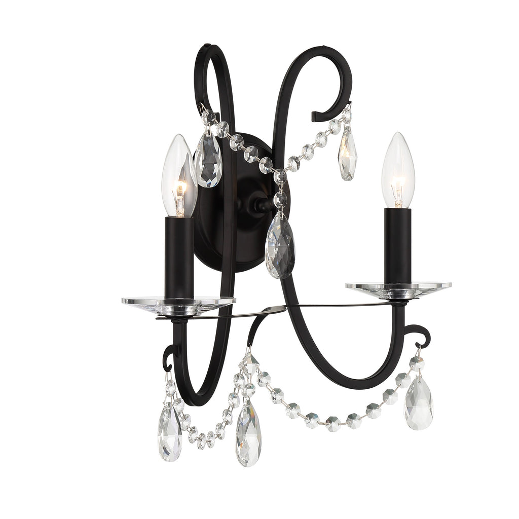 Crystorama-OPEN-BOX Othello 2 Light Sconce in Matte Black - Additional View
