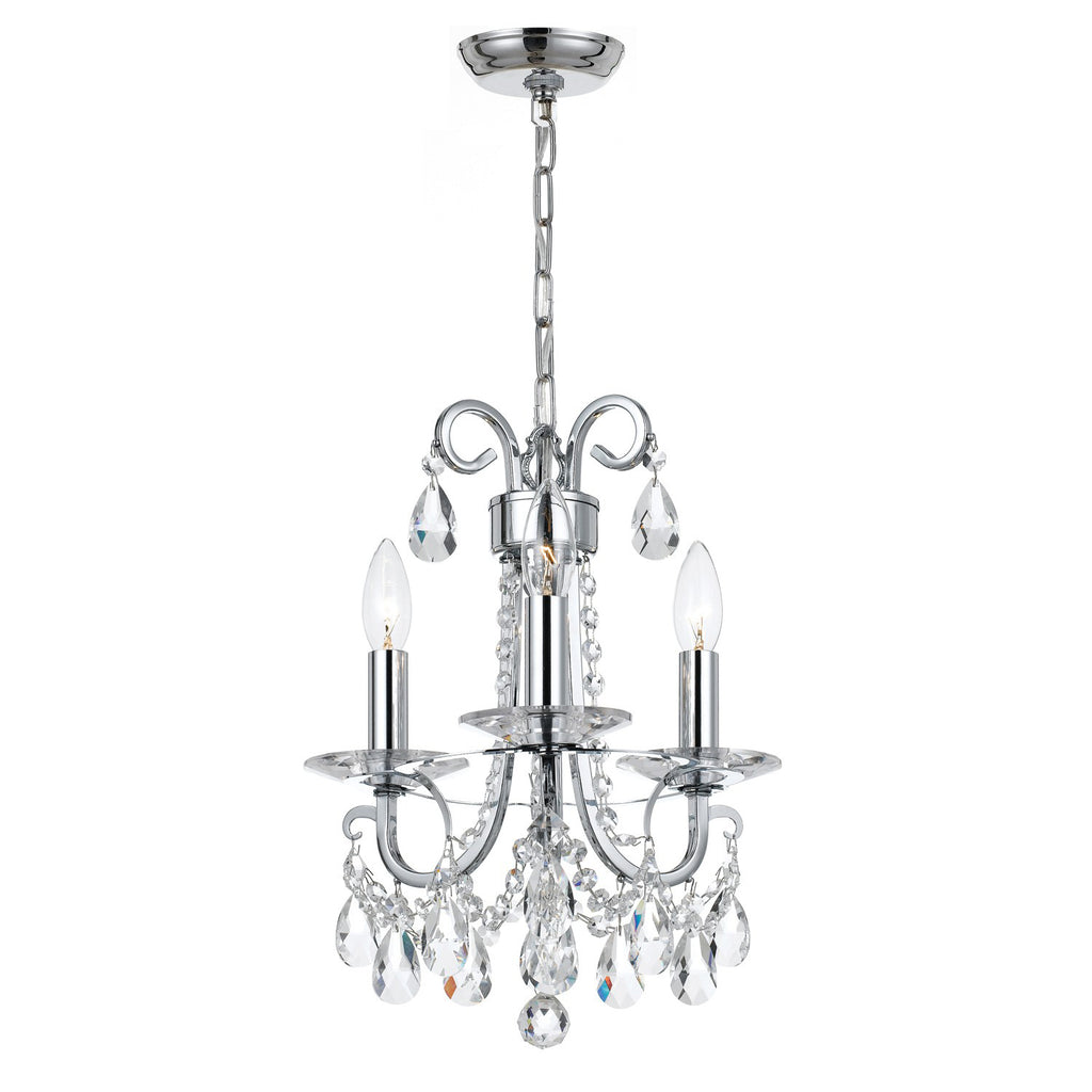 6823-CH-CL-MWP Othello 3 Light Mini Chandelier | Main Image