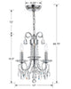 6823-CH-CL-MWP Othello 3 Light Mini Chandelier | Dimensions Image