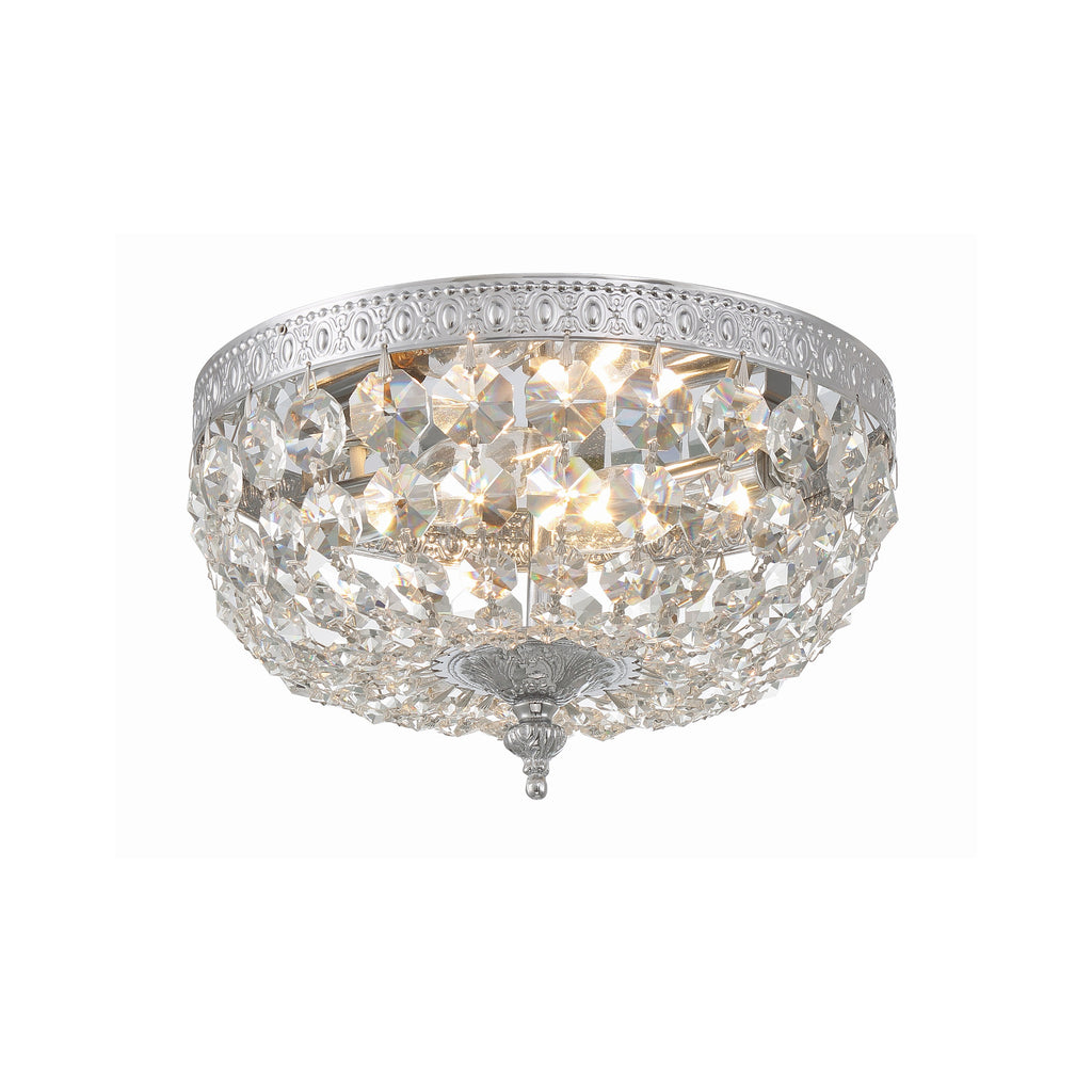Crystorama Waltham 10'' Flush Mount in Polished Chrome - Front View