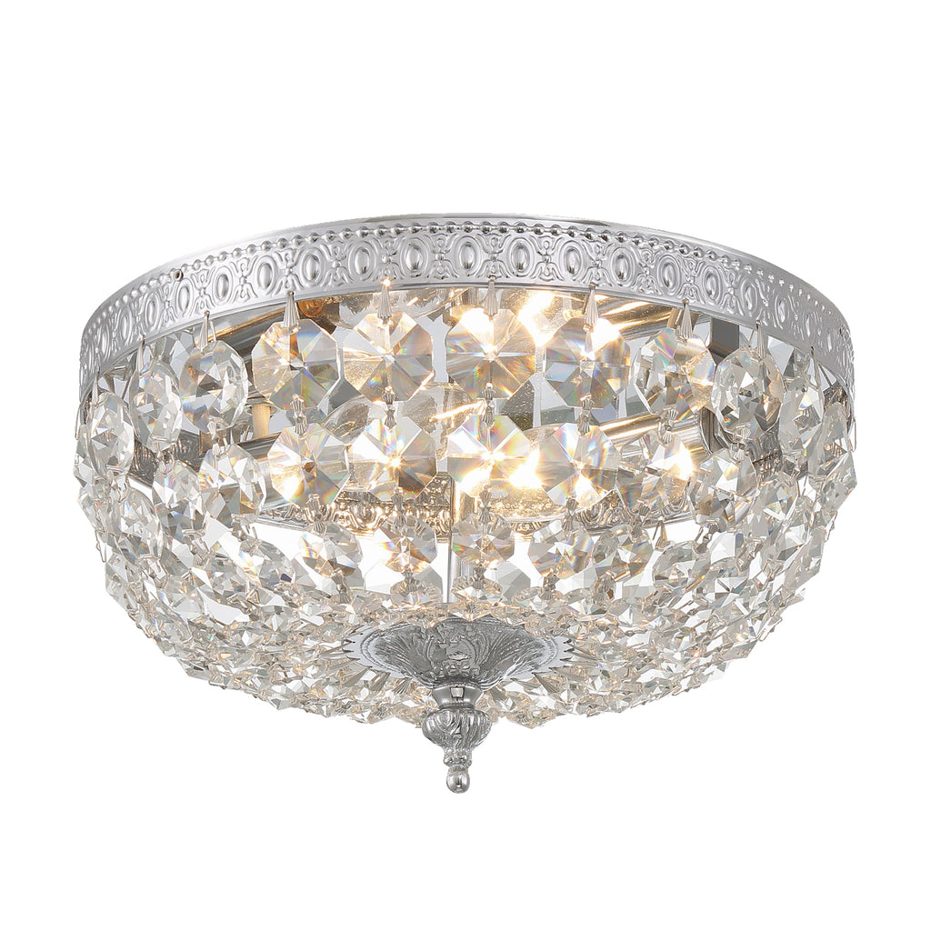 Crystorama Waltham 10'' Flush Mount in Polished Chrome - Front View