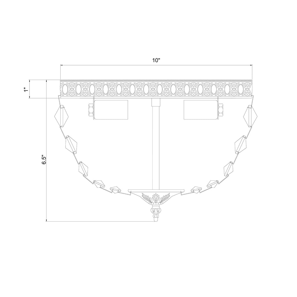 Crystorama Waltham 10'' Flush Mount - Product Dimensions