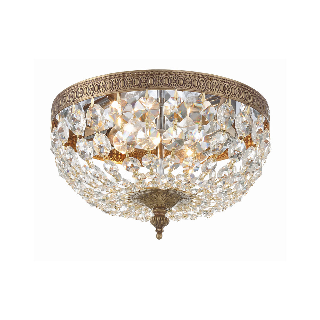 Crystorama Waltham 10'' Flush Mount in Olde Brass - Front View