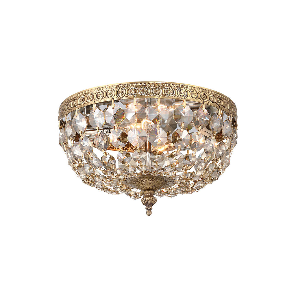 Crystorama Waltham 10'' Flush Mount in Olde Brass - Front View
