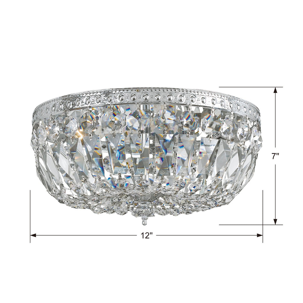 712-CH-CL-SAQ Waltham 12'' Flush Mount | Dimensions Image
