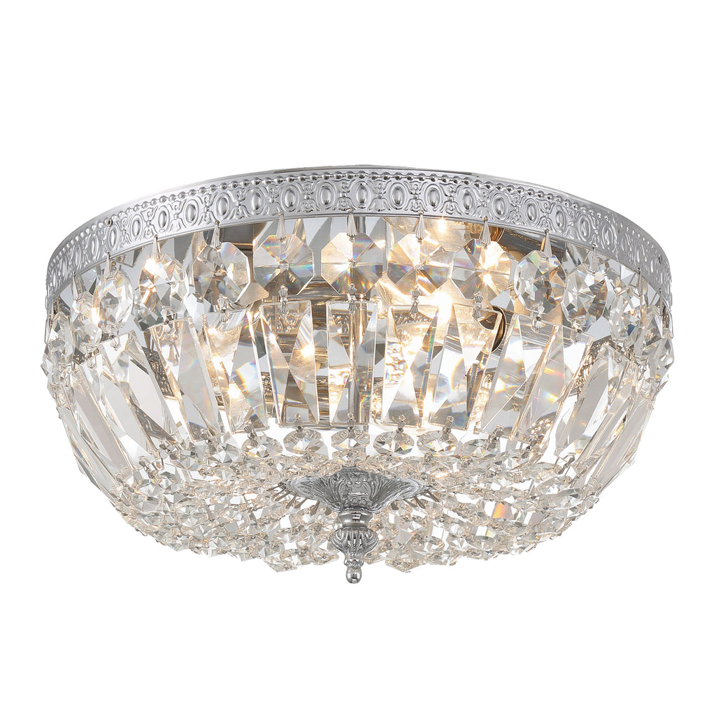Crystorama Waltham 12'' Flush Mount in Polished Chrome - Front View