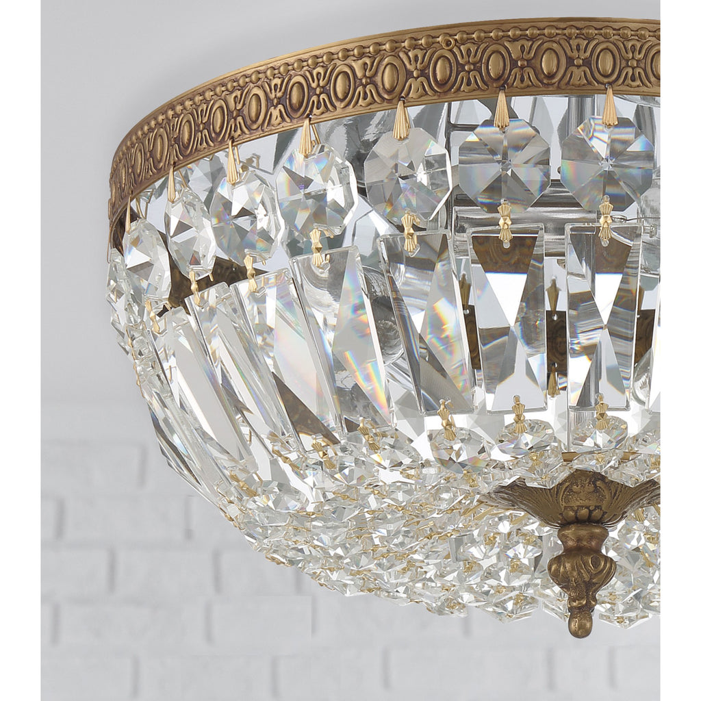 Crystorama Waltham 12'' Flush Mount in Olde Brass - Lifestyle View