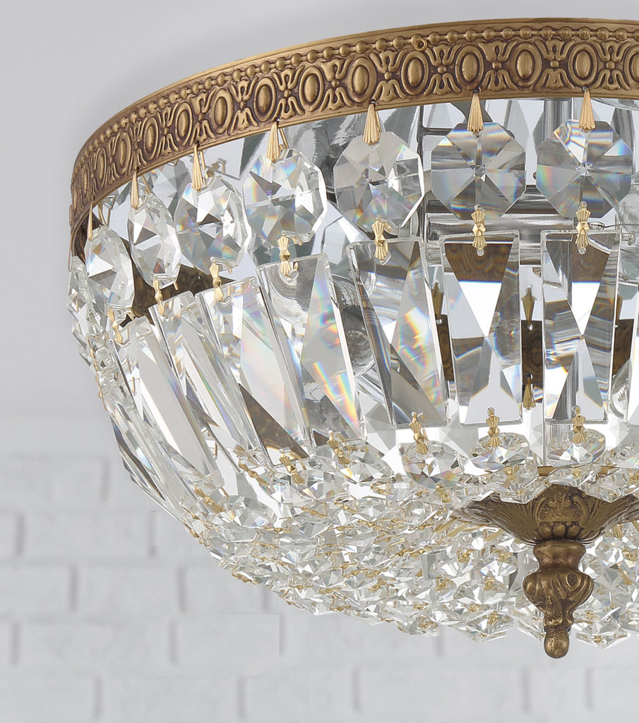 Crystorama Waltham 12'' Flush Mount in Olde Brass - Lifestyle View