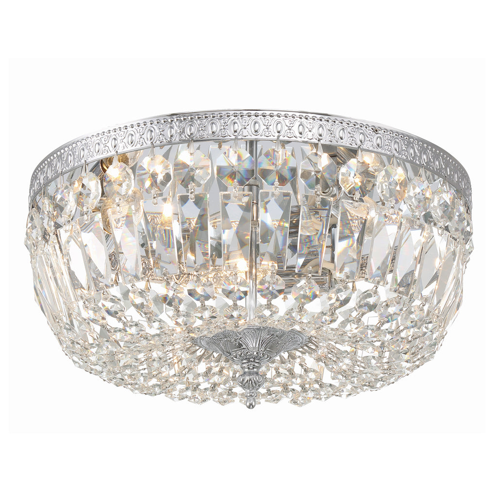 Crystorama Waltham 14'' Flush Mount in Polished Chrome - Front View
