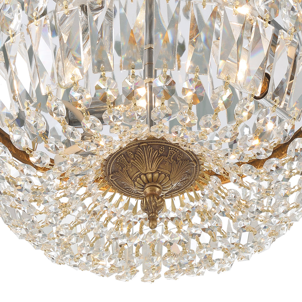 Crystorama Waltham 14'' Flush Mount in Olde Brass - Additional View