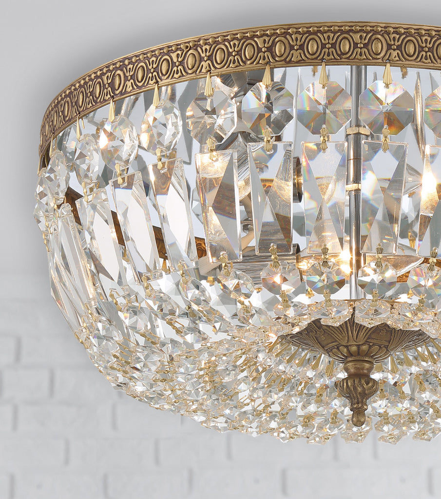 Crystorama Waltham 14'' Flush Mount in Olde Brass - Lifestyle View