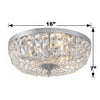 716-CH-CL-SAQ Ceiling Mount 3 Light Flush | Dimensions Image