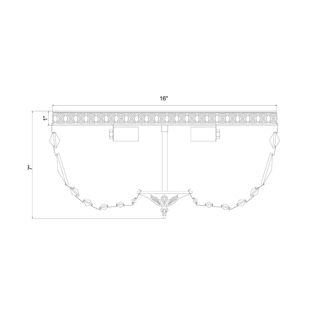 Crystorama Waltham 16'' Flush Mount - Product Dimensions
