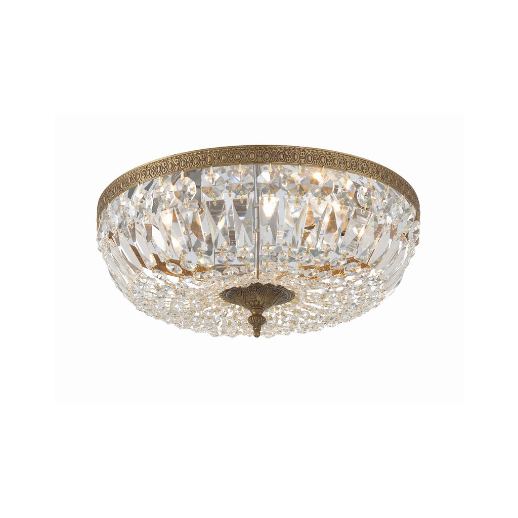 Crystorama Waltham 16'' Flush Mount in Olde Brass - Front View