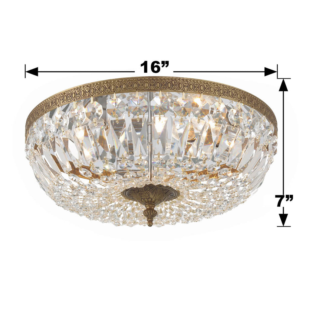 716-OB-CL-MWP Ceiling Mount 3 Light Flush | Dimensions Image