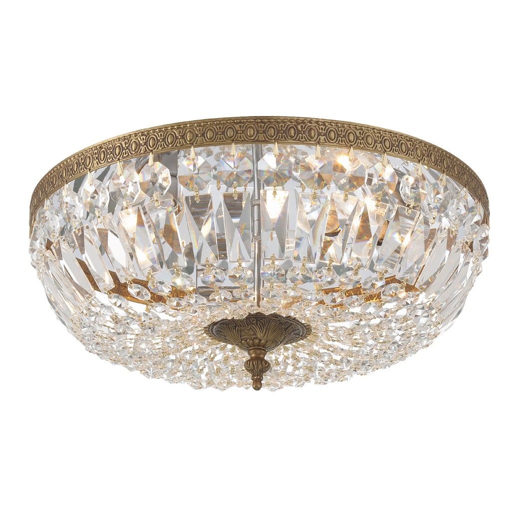 Crystorama Waltham 16'' Flush Mount in Olde Brass - Front View