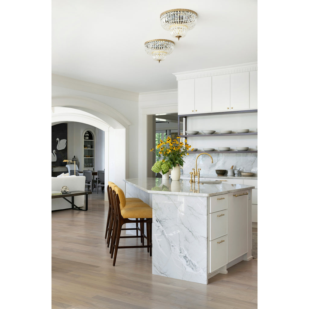 Crystorama Waltham 18'' Flush Mount in Olde Brass - Lifestyle View