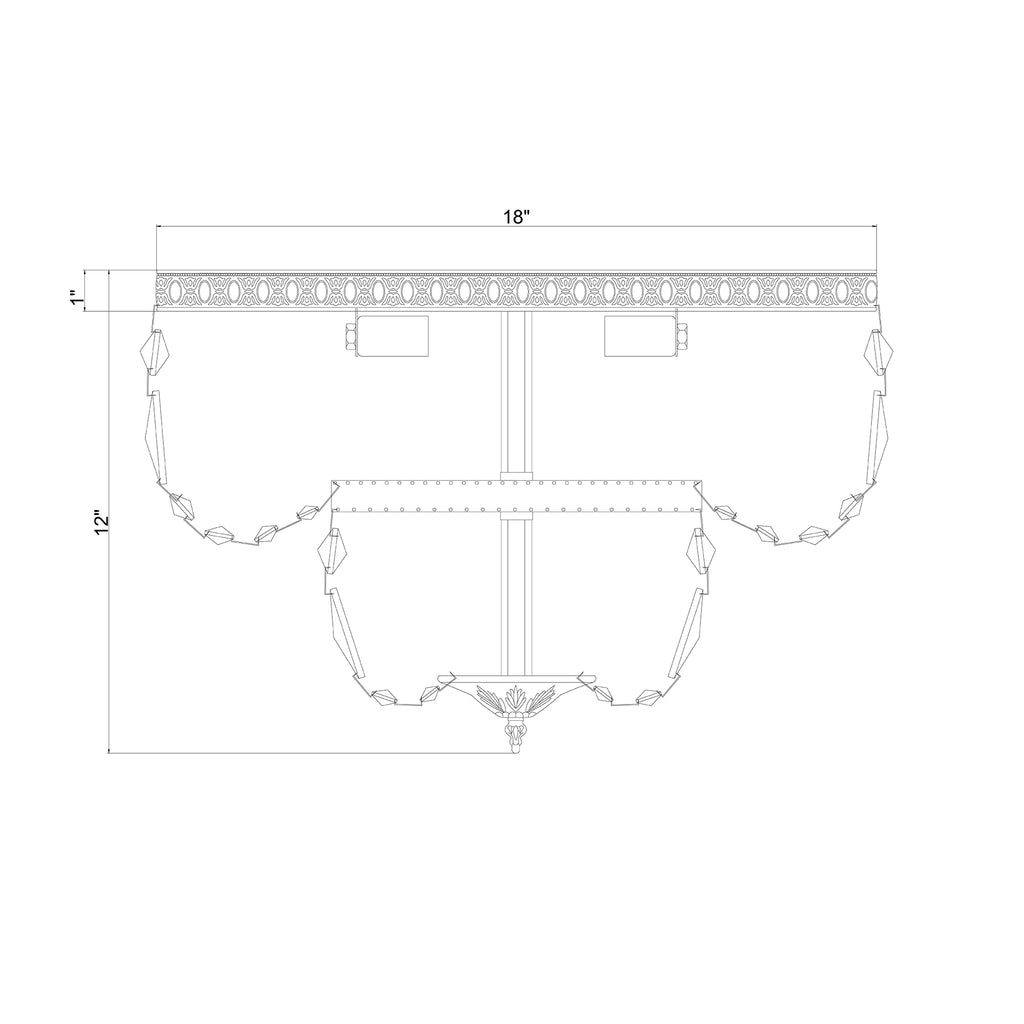Crystorama Waltham 18'' Flush Mount - Product Dimensions