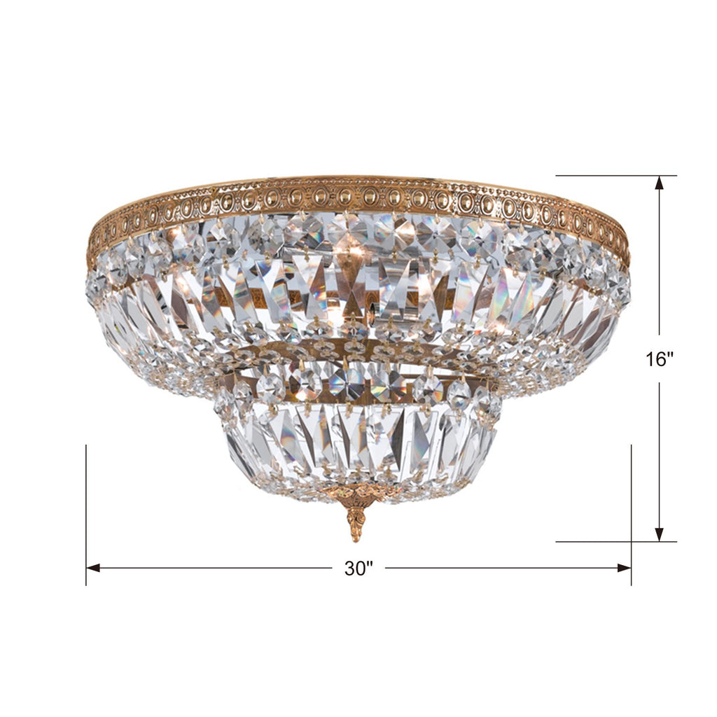 730-OB-CL-MWP Crystorama 8 Light Flush Mount | Dimensions Image