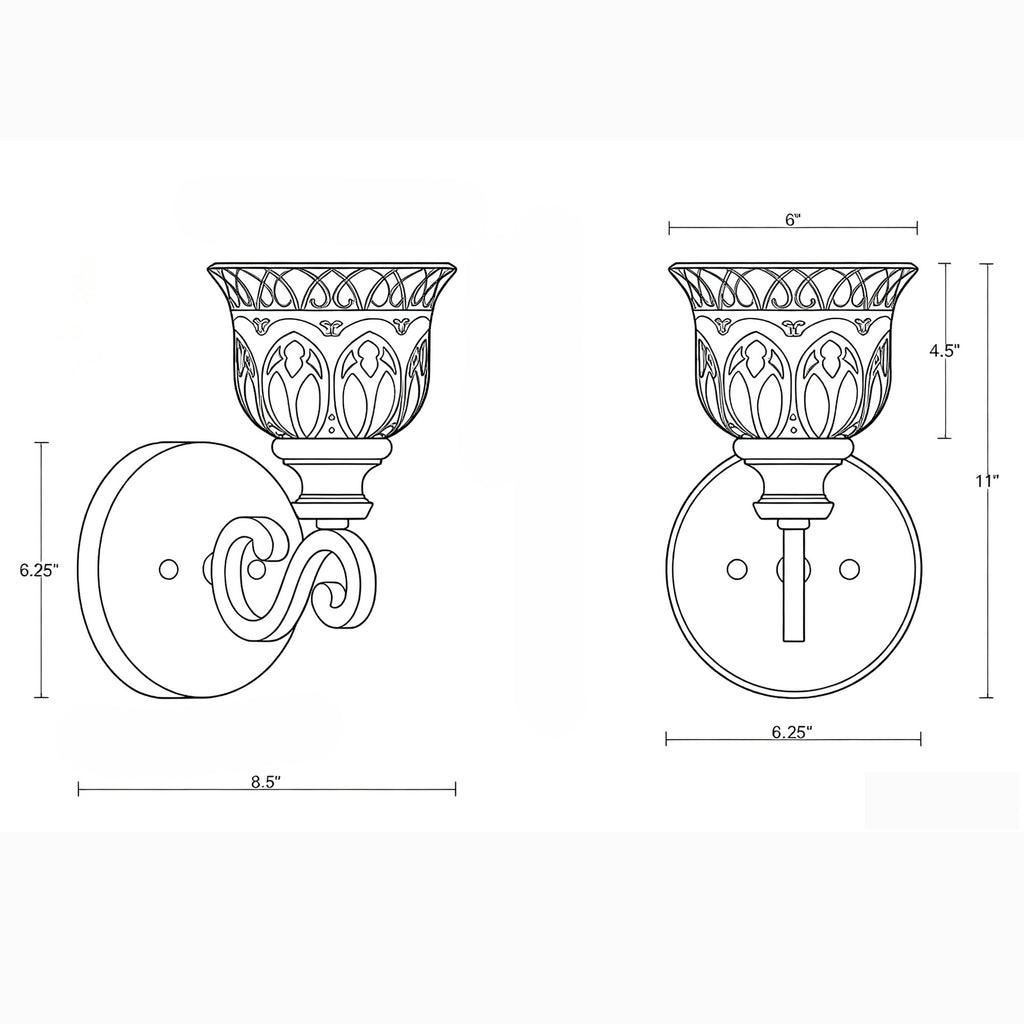 Crystorama Norwalk 6.25'' Sconce - Product Dimensions