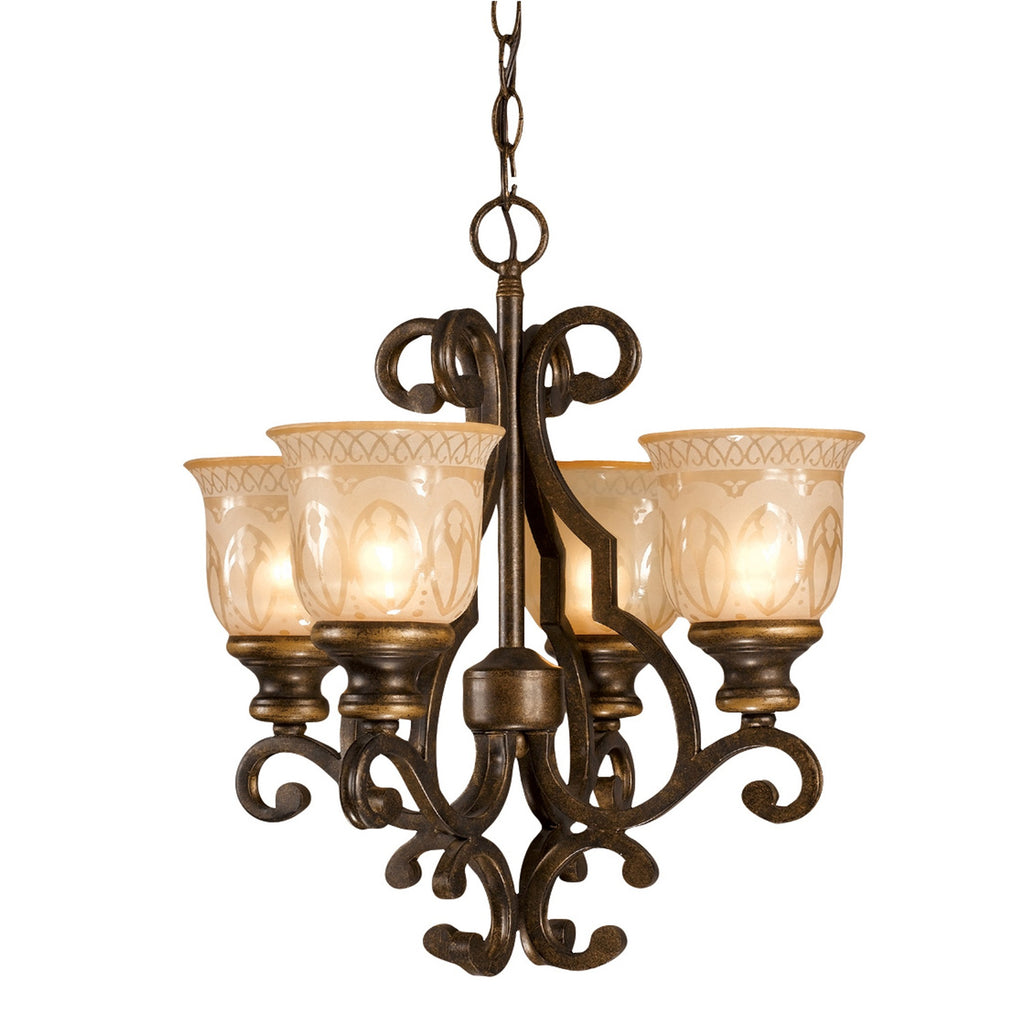 Crystorama Norwalk 16'' Chandelier in Bronze Umber - Front View