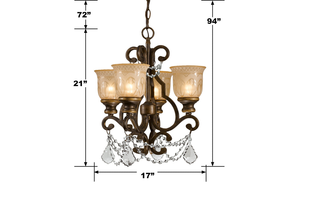 Crystorama Norwalk 17'' Chandelier - Product Dimensions